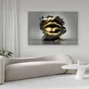 Muralo CANVAS Leinwandbild Goldene Abstrakte MUND Lippen Produktbild-Vorschau 7