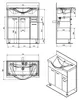 Aqualine KERAMIA FRESH Unterschrank 74,5x74x34,7cm, Weiß Produktbild-Vorschau 7