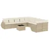 vidaXL 11-tlg. Garten-Sofagarnitur mit Kissen Beige Poly Produktbild-Vorschau 1