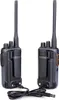 Two black and gray walkie-talkies are shown connected by a black charging cable. Anteprima dell’immagine prodotto