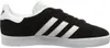 A side view of a black Adidas Gazelle sneaker with white stripes and sole. Náhled obrázku produktu