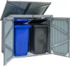 A metal storage box for trash cans with two bins inside. Náhled obrázku produktu