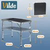 Vilde | Stolik campingowy z regulacją wysokości - 80x40 cm Podgląd zdjęcia produktu 5