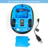 The underside of a toy car is shown, with the battery compartment open and a USB charging cable connected. Produktbild-Vorschau