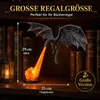 Drachen Deko 3D-Druck feuerspeiend – Flügel 20cm, schwarz, Produktbild-Vorschau 2