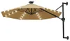 vidaXL Parasol mural avec LEDs 300 cm Taupe Voir les images du produit 1
