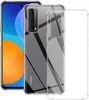 A transparent phone case is shown next to a smartphone. Produktbild-Vorschau