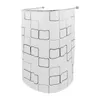 A shower curtain hanging from a curved shower rod. Podgląd zdjęcia produktu