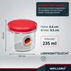 WELLGRO 50x Einmachgläser mit Schraubdeckel rot - 235ml Produktbild-Vorschau 2