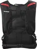 The back view of a black Salomon rucksack with red accents. Produktbild-Vorschau