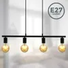 B.K.Licht Pendelleuchte Retro Vintage Schwarz 4-flammig Produktbild-Vorschau 1