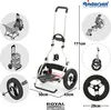 A collage of images showing different aspects and uses of an Andersen Shopper Royal Shopper Hydro 2.0 Einkaufstrolley. Produktbild-Vorschau