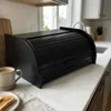 Velký dřevěný chlebník černý 40x29x18cm nádoba na chléb Náhled obrázku produktu 5