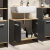 A bathroom vanity with a sink and storage cabinets. Produktbild-Vorschau