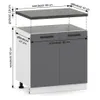 ULWEHOME | Unterschrank 80 cm Anthrazit, Küchenunterschrank Produktbild-Vorschau 2