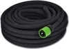 A coiled black garden hose with a green connector. Produktbild-Vorschau