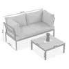 BEAUTYSOFA | SANTORINI Gartenlounge Ecksofa Hellgrau – Produktbild-Vorschau 7
