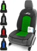 A product shot of a car seat cover with multiple color options displayed on the left. Produktbild-Vorschau