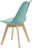 A single mint green chair with wooden legs, shown from a side angle against a white background. Náhled obrázku produktu
