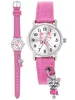 Pacific Time Kinder Armbanduhr Mädchen mit Katze Charm Produktbild-Vorschau 1