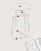 Exploded view diagram of a round table and its components for assembly. Produktbild-Vorschau