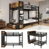 Merax metalen etagetoft 120x200 cm met lade, stapelbed met Productafbeelding-voorbeeld 9