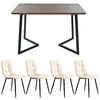 A dining table and four chairs are displayed against a white background. Produktbild-Vorschau