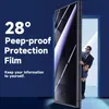 A smartphone screen protector is advertised with a visual metaphor of privacy, showing two people peeking from behind a door. Anteprima dell’immagine prodotto