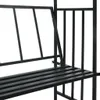 Záhradná pergola s lavičkou čierna 128x50x207 cm železná Náhľad obrázku produktu 6