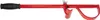A red gutter tool with a black handle against a white background. Produktbild-Vorschau
