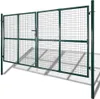 A green metal double garden gate is shown against a white background. Produktbild-Vorschau