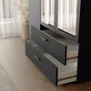 Kleiderschrank LUNA 125 cm Anthrazit 3-türig mit Spiegel Produktbild-Vorschau 6