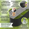 A raised garden bed is shown with various features highlighted by text and close-up images. Produktbild-Vorschau