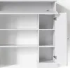 A white cabinet with open doors and shelves. Náhled obrázku produktu