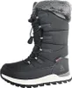 A side view of a black winter boot with gray fur trim. Produktbild-Vorschau