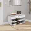 VASAGLE Schuhbank mit Sitzkissen, Schuhregal mit 3 Ebenen, Produktbild-Vorschau 1