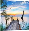 Bilder auf glas - Brücke See - 70x70cm - Glasbilder - Produktbild-Vorschau 1