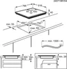 Diagram showing installation dimensions for a hob. Podgląd zdjęcia produktu