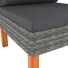 vidaXL Mittelsofas 2 Stk. Poly Rattan und Eukalyptus Produktbild-Vorschau 6