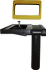 A black plastic sink overflow fitting and a yellow gasket are shown against a white background. Produktbild-Vorschau