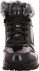 A close-up front view of a black Skechers boot with faux fur trim. Voir les images du produit