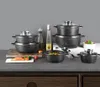 12-Tlg Marmor Töpfset Mit Glasdeckel Kochtopf-Set Produktbild-Vorschau 7