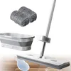 Wischmops, Bodenwischer, flacher Bodenwischer, mit Eimer, Produktbild-Vorschau 1