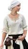 Mittelalter Bluse Birga mit 3/4 Arm, natur - Baumwolle Produktbild-Vorschau 8