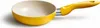 A single yellow frying pan with a white interior and a yellow handle, isolated on a white background. Produktbild-Vorschau