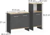 Meubles bain Vicco Karli Anthracite/chêne doré 2 parties, Voir les images du produit 3