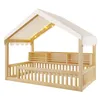 Flieks Kinderbett 90x200cm mit Led, Hausbett mit Baldachin Produktbild-Vorschau 11