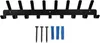A black wall-mounted coat rack with multiple hooks and accompanying screws and wall anchors, displayed against a white background. Anteprima dell’immagine prodotto