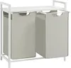 Panier à linge blanc-gris 2 compartiments x46L Voir les images du produit 9