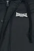A close-up of a black jacket with a Lonsdale London logo. Anteprima dell’immagine prodotto